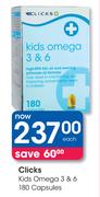 Clicks Kids Omega 3 & 6-180 Capsules Each