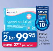 Clicks Herbal Sedative 26 Tablets-For 2