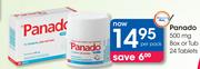 Panado 500mg Box Or Tub 24 Tablets-Per Pack