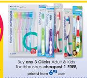 Clicks Adult & Kids Toothbrushes-Each
