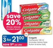 Colgate Toothpaste (Includes Herbal, Triple Action & Active Salt)-3 x 100ml