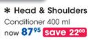 Head And Shoulders Conditioner-400ml