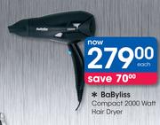 Babyliss Compact 2000 Watt Hair Dryer