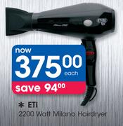 ETI 2200 Watt Milano Hairdryer