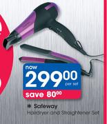 Safeway Hairdryer And Straightener Set-Per Set