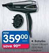 Babyliss Expert Efficient 2200 Watt Hairdryer