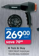 Toni And Guy 1800 Watt Hairdryer TGDR5366/5355DR
