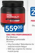 GNC Pro Performance Pre Workout Blueberry Lemonade 36 Servings