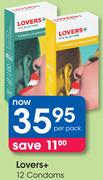 Lovers+ 12 Condoms-Per Pack