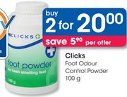 Clicks Foot Odour Control Powder-2x100g