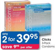 Clicks 3 Pack Condoms-Any 2