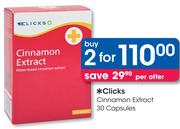 Clicks Cinnamon Extract-2x30 Capsules