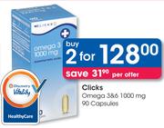 Clicks Omega 3&6 1000 mg-2x90 Capsules