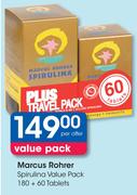 Marcus Rohrer Spirulina Value Pack 180+60 Tablets-Per Offer