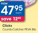 Clicks Crumb Catcher PEVA Bib-Each