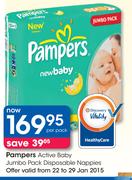 Pampers Active Baby Jumbo Pack Disposable Nappies-Per Pack
