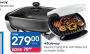 Safeway Electric Frying Pan with Glass Lid or Health Griller