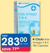 Clicks Kids Omega 3 & 6 180 Capsules-Per Pack