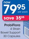 ProbiFlora 4 Strain Bowel Support 30 Capsules-Per Pack