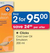Clicks Cod Liver Oil Emulsion-2x200ml