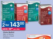 Clicks Multivit Men Or Women Mature Or Adult 60 Tablets-For 2