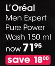 L'Oreal Men Expert Pure Power Wash-150ml