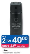 Axe Deodorant-2x150ml