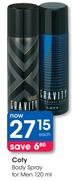 Coty Body Spray For Men-120ml Each