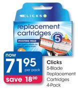 Clicks 5 Blade Replacement Cartridges 4 Pack-Per Pack