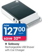 Safeway Rechargeable USB Shaver With Car Charger