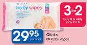 Clicks 80 Baby Wipes-Per Pack