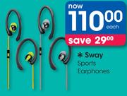 Sway Sports Earphones-Each