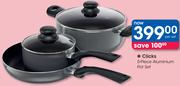 Clicks 5 Piece Aluminium Pot Set-Per Set