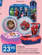 Disney Selected Lunch Boxes, Bowls, Plates, Tumblers And Bottles-Each