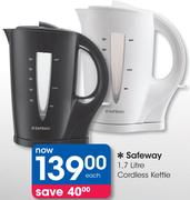 Safeway 1.7Ltr Cordless Kettle-Each