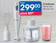 Safeway White Stick Blender Set
