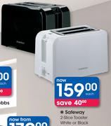 Safeway 2 Slice Toaster White Or Black-Each