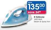 Safeway 1600W Steam & Spray Iron