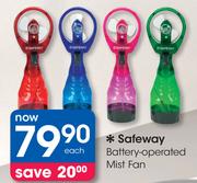 Safeway Battery-Operated Mist Fan-Each