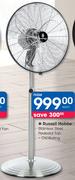 Russell Hobbs Oscillating Stainless Steel Pedestal Fan