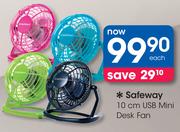 Safeway 10Cm USB Mini Desk Fan-Each