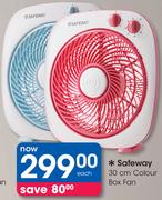 Safeway 30Cm Colour Box Fan-Each