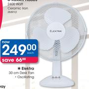 Elektra 30Cm Oscillating Desk Fan