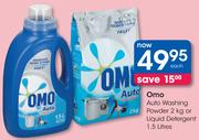 Omo Auto Washing Powder 2Kg Or Liquid Detergent 1.5Ltr-Each