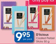 D'Licious Coated Pretzel Sticks-50g Per Pack