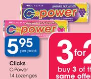 Clicks C-Power 14 Lozenges-Per Pack
