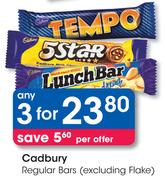 Cadbury Regular Bars(Excluding Flake)-Any 3
