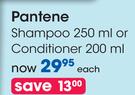 Pantene Shampoo 250ml Or Conditioner 200ml-Each