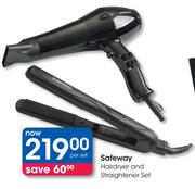 Safeway Hairdryer And Straightener Set