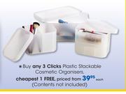 Clicks Plastic Stackable Cosmetic Organisers Each